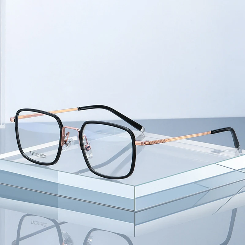 

Women Pure Titanium Optical Glasses Frame with Recipe New Prescription Full Rim Vacuum IP Electronical Plating Female Eyewear