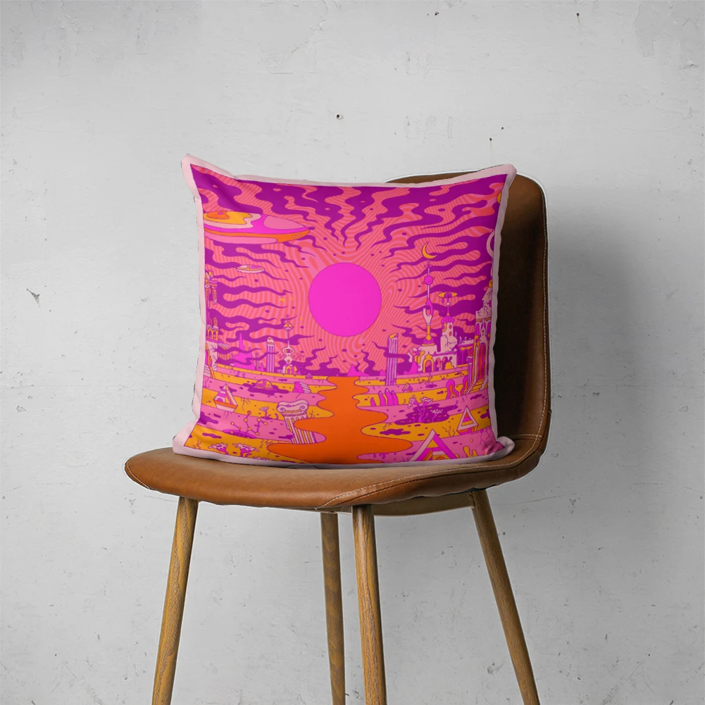 

PSYCHEDELIC PILLOW 181 Customizable Bedroom Bed Sofa Hotel Car Lumbar Pillow Fashion Decorative Cover