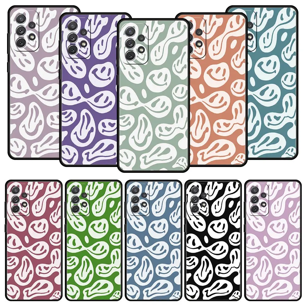 

Cute Funny Trippy Smiley Face Phone Case for Samsung Galaxy A52 A51 A72 A71 A42 A41 A32 A31 A22 A21 A21s A12 5G Cover Coque Bag