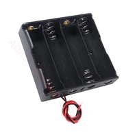 4 slots 18650 battery case holder 3 7v diy battery storage box in parallel black plastic batteries case with wire lead