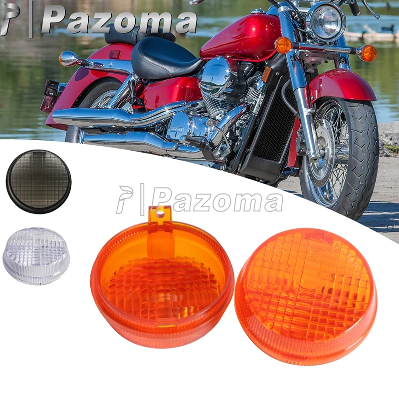 

Motorcycle Front Rear Turn Signal Light Round Lens Cover for Kawasaki Vulcan 1600 Classic Nomad Honda Cruisers Shadow ACE 2.75"