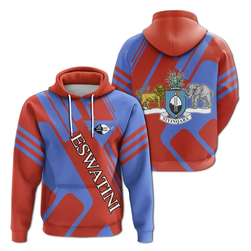 Мужская Толстовка Оверсайз С 3D Принтом И Картой Флаг Свазiland Пуловер В