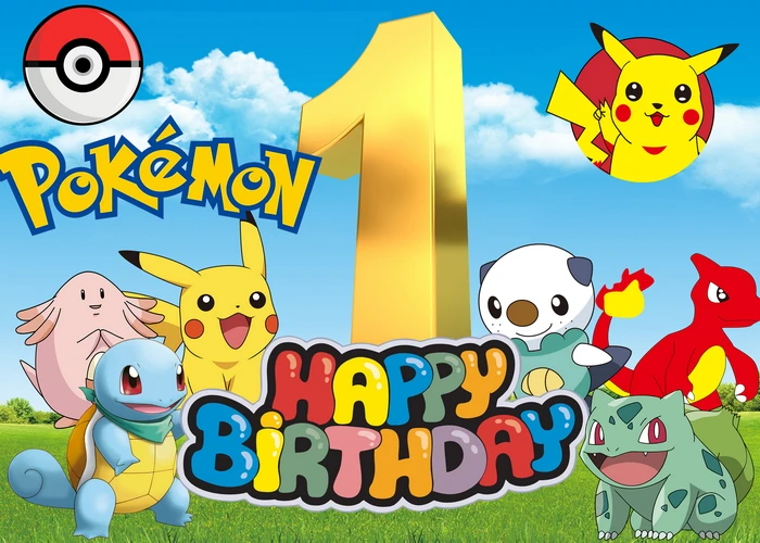 

Pokémon Pikachu Birthday Hanging Cloth Background Cloth Transformation Decorative Wall Cloth Birthday Party Background Cloth