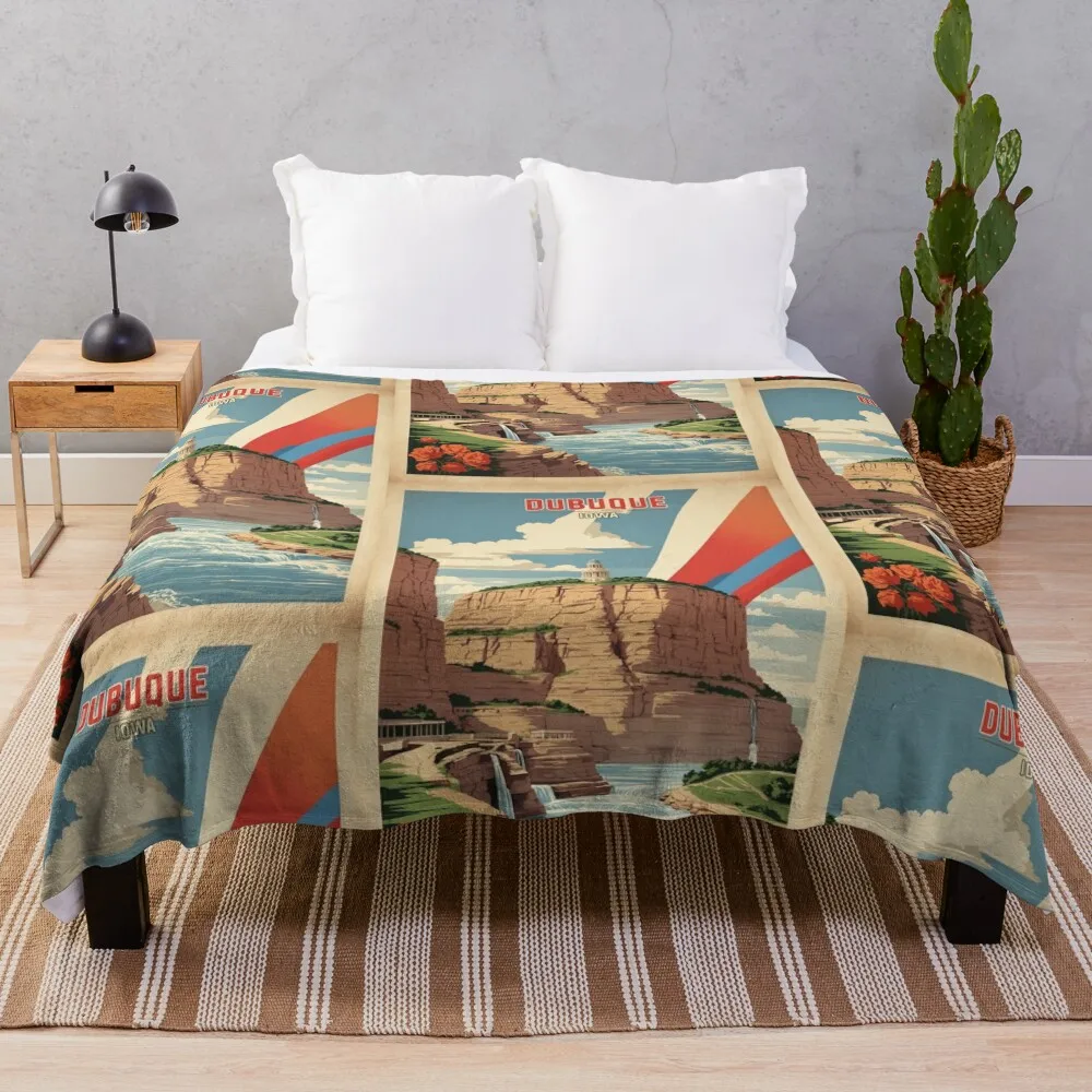 Dubuque Iowa США винтажное туристическое одеяло декоративное индивидуальное
