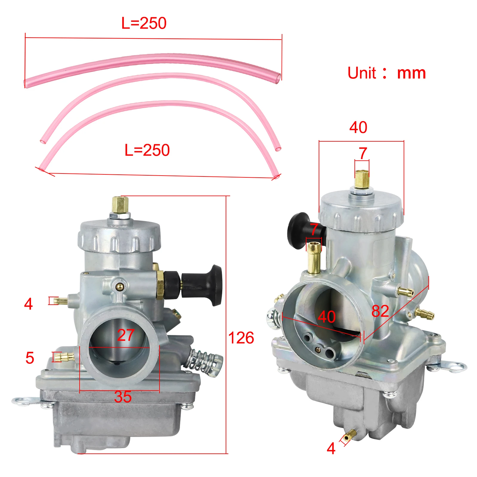 Карбюратор PZ28 28 мм для Mikuni VM24 Yamaha DT125 DT175 DT100 DT 125 175 TTR125 YFS200 Suzuki RM80 RM65 RM85 Kawasaki KX65 KX80 |