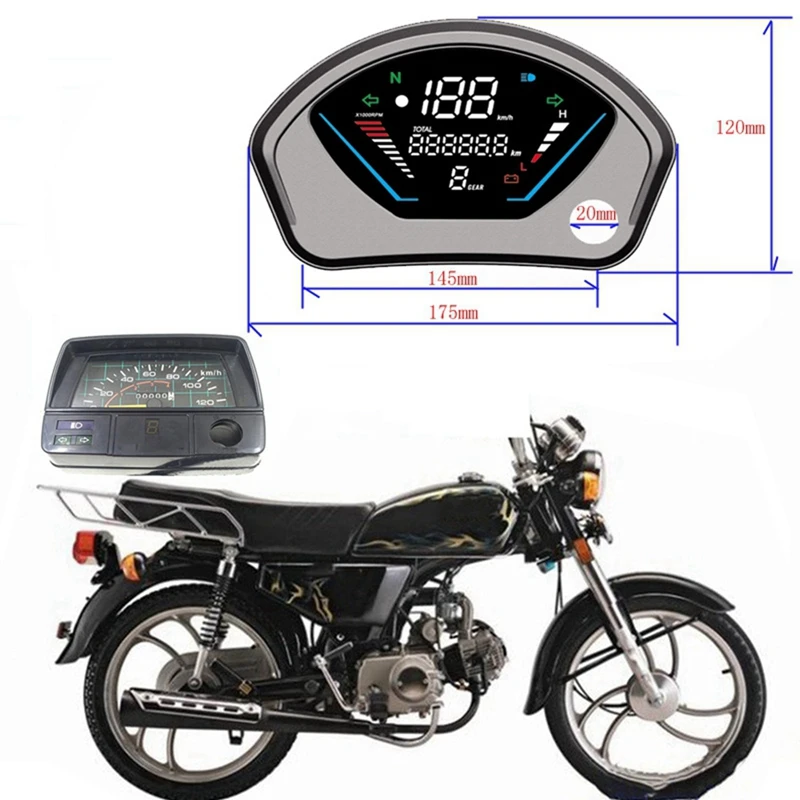 Мотоциклетный цифровой спидометр универсальная приборная панель для Honda CD70 Jialing