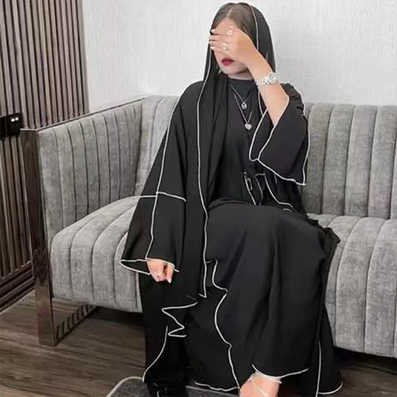 Abayas for Women Dubai Luxury Kaftan Ramadan Muslim Fashion Turkey for Eid Djellaba with Belt Hijia Islamic Abaya Femme Musulman