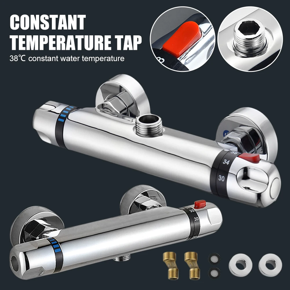 

Bathroom Thermostatic Shower Mixing Valves Wall Mount 38℃ Constant Temperature Control Shower Hot Cold Water Mixer Faucet Valve