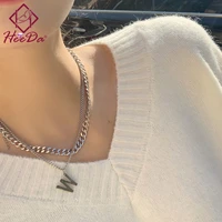 w letter double chokers necklace women men hiphop rock chain short necklaces 2022 new fashion neck accessories female jewelry