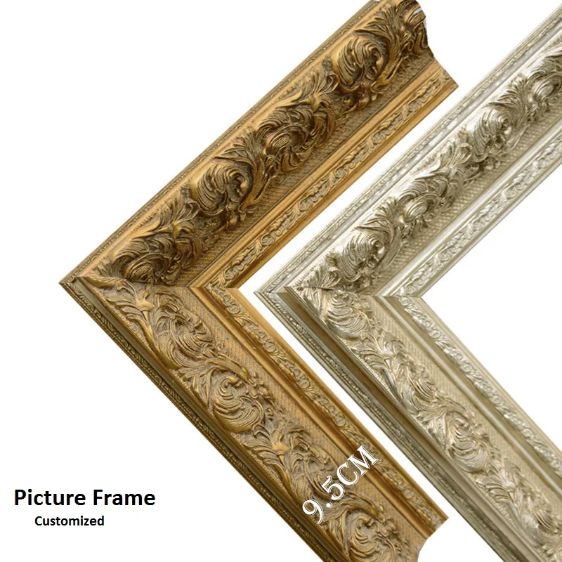

Gold European-Style Solid Wood Picture Frame Retro Oil Painting Frame Custom Oil Painting Frame Custom 20 Inch 24 Inch 36 Inch
