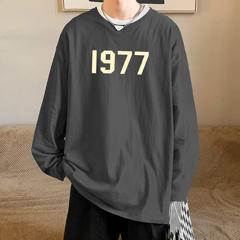 

Privathinker Graphic Pure Cotton Men's Long Sleeve T-shirts Casual American Vintage Women Clothing Tops Fashion Male Tee Shirt
