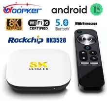 Woopker 안드로이드 13 스마트 TV 박스, H96 Max M2 록칩 RK3528, 1000M LAN, 와이파이 6, 8K 비디오 디코딩, 자이로스코프 원격 셋톱 박스