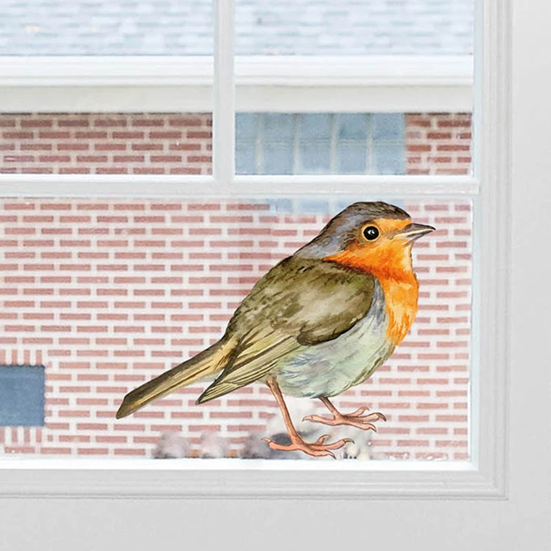 

Creative Hand Painted Bird Wall Sticker Glass Mural Self-adhesive Stickers Window Living Room Bedroom Decorations