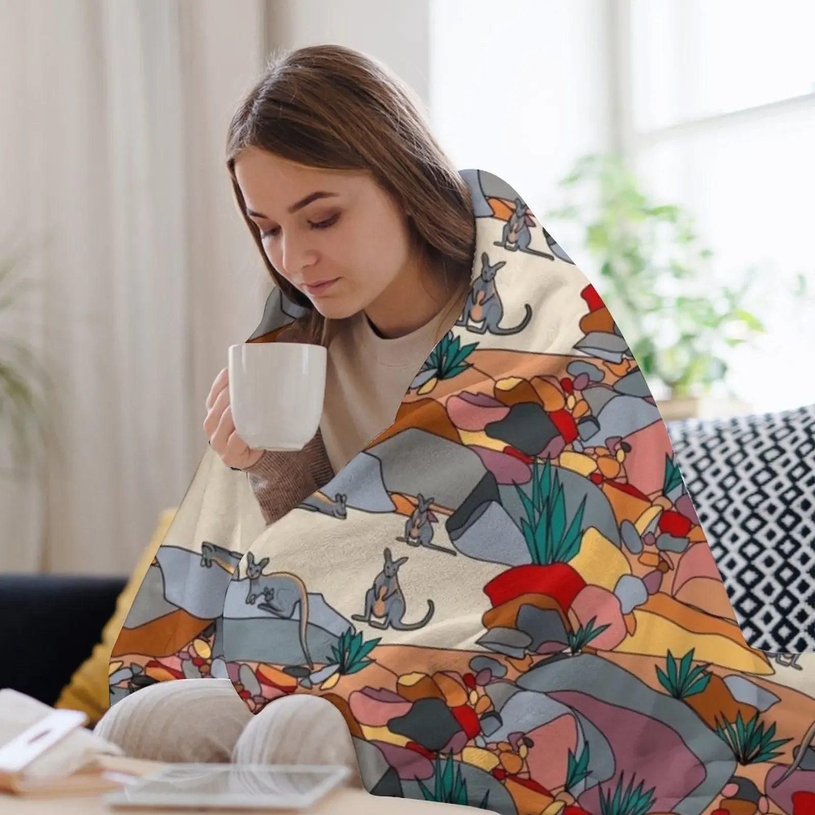 Фото Где Уоллаби? Стильный теплый плед для гостиной и спальни №3