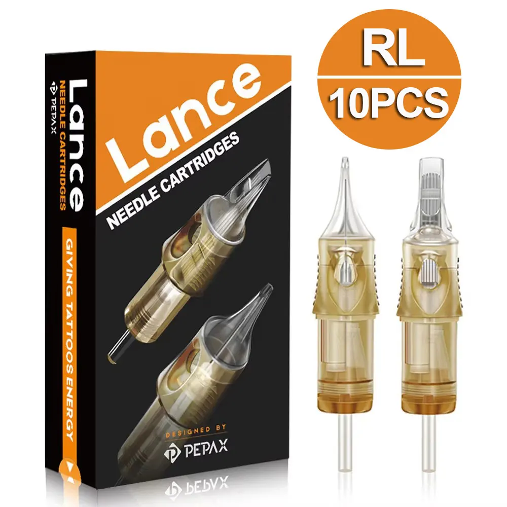 Фото PEPAX Lance иглы для тату-картриджей 10 шт./лот круглый лайнер стерилизованные одноразовые картриджи иглы для татуировки аксессуары для татуировок №1