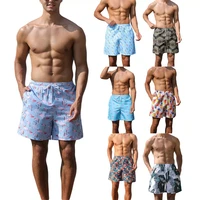 pants swim trunks with drawstring pockets men beach shorts summer print quick dry casual loose short