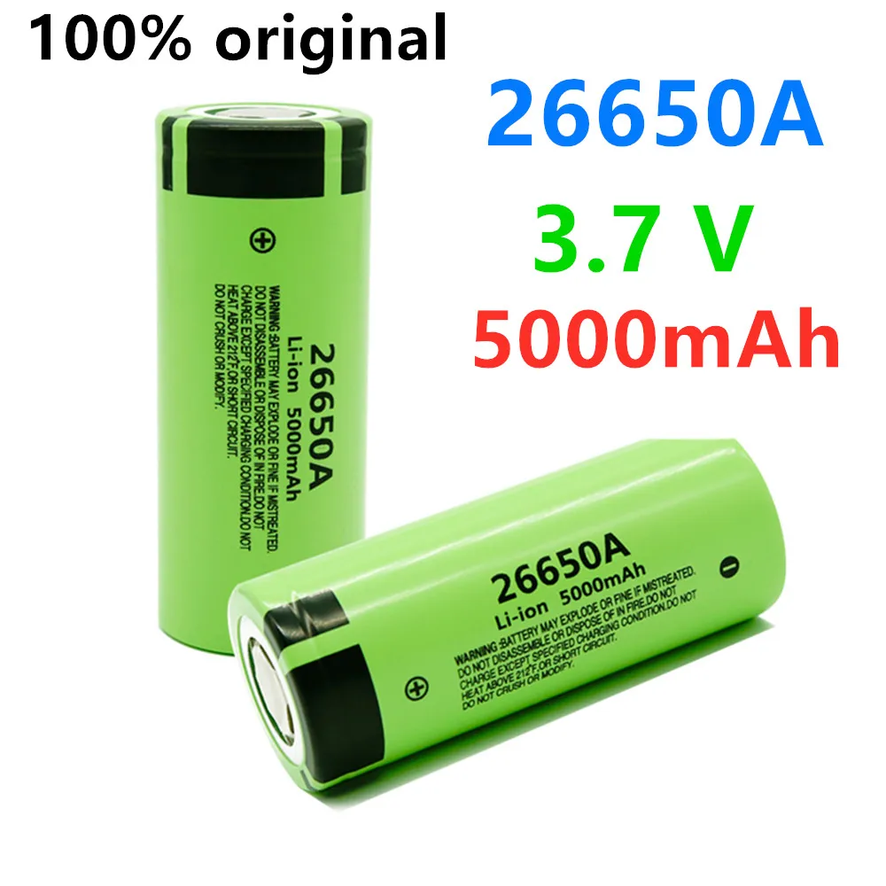 

100% Original Hohe Kapazität 26650A 26650 5000mAh lithium-batterie für Taschenlampe power Bank Li-Ion Akkus