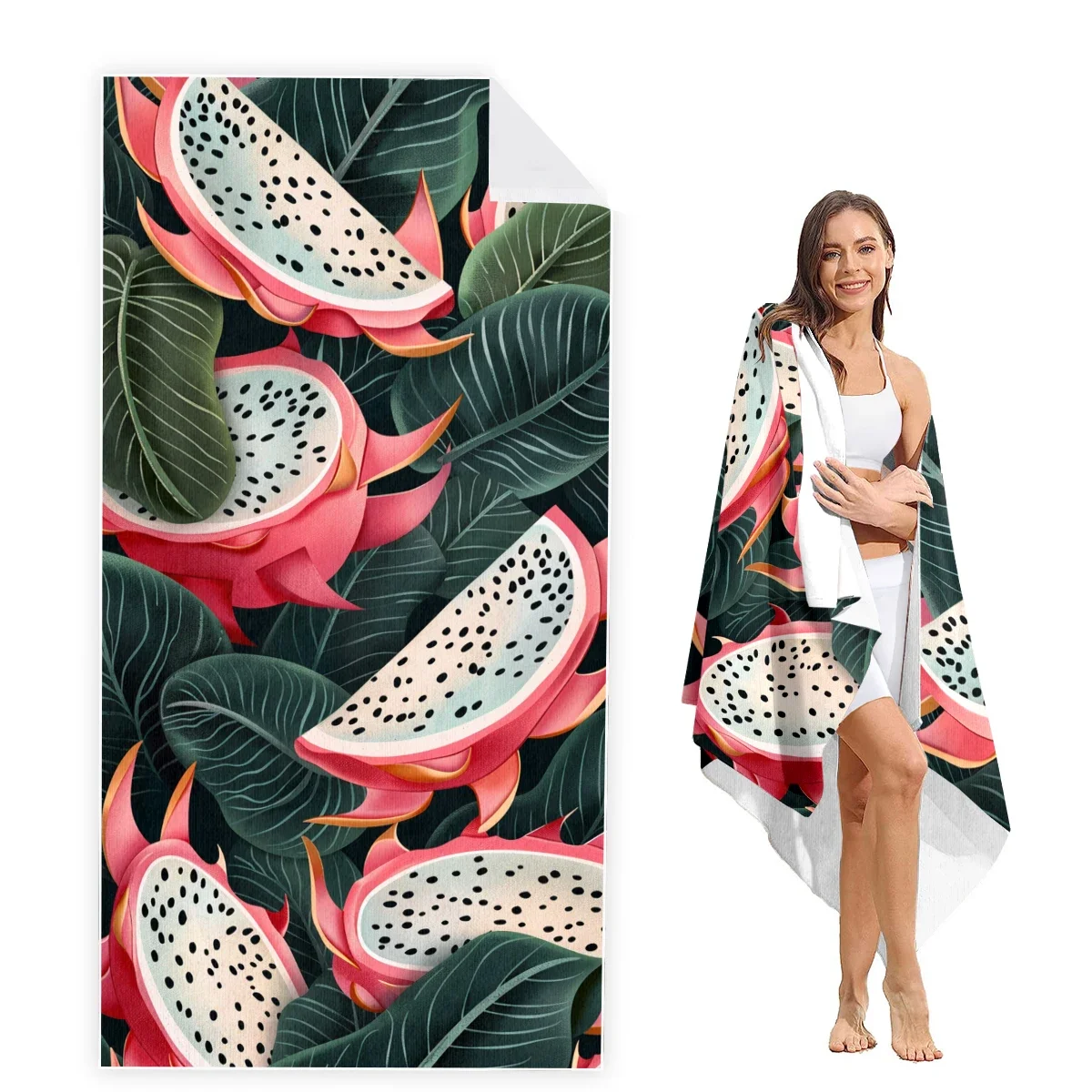 Пляжное полотенце Pitaya большого размера очень Впитывающее без песка толстое