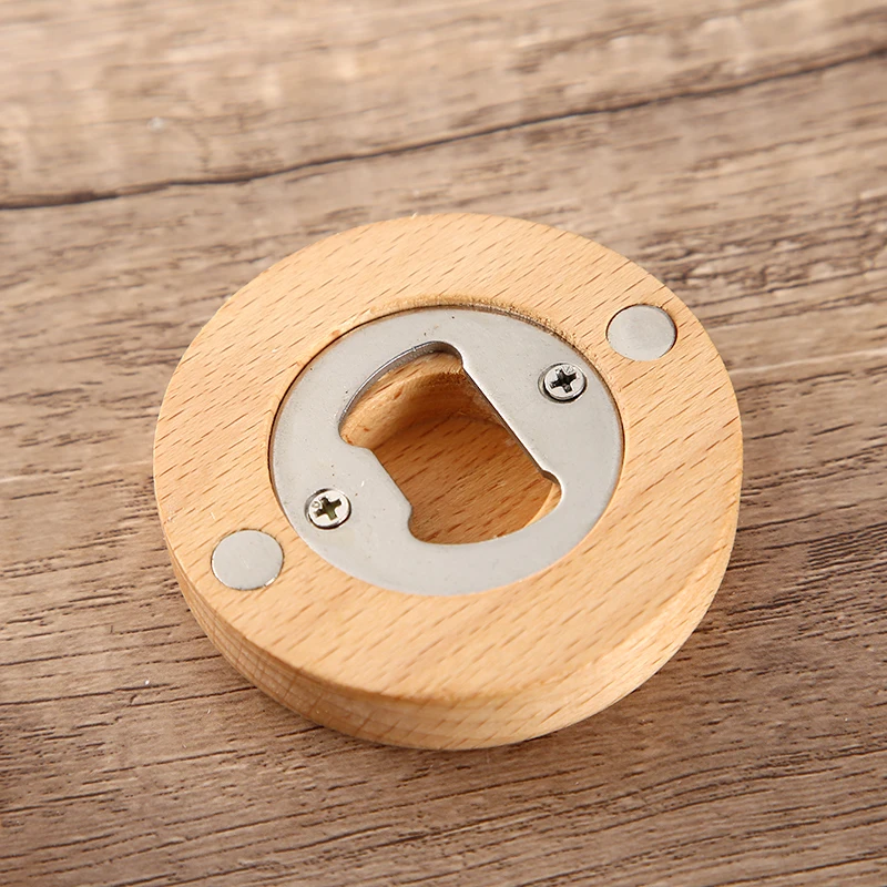 Деревянная открывалка для бутылок с гравировкой магнитная искусственная