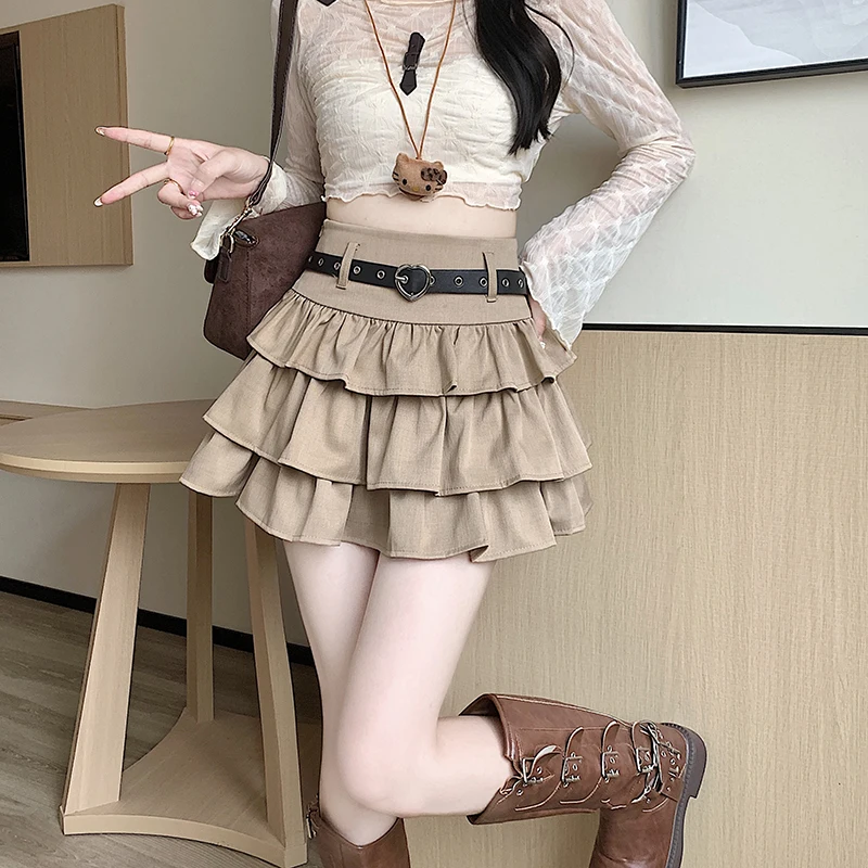 Женская повседневная черная мини-юбка серая юбка в стиле торт сексуальная с