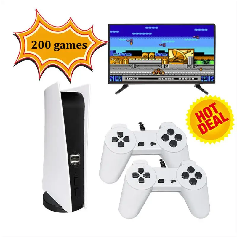 

TV Game Console 8 Bit Retro Consola Video Juegos 200 Classic Games Built-In GS5 Station USB Wired Handheld Gamepad AV Output
