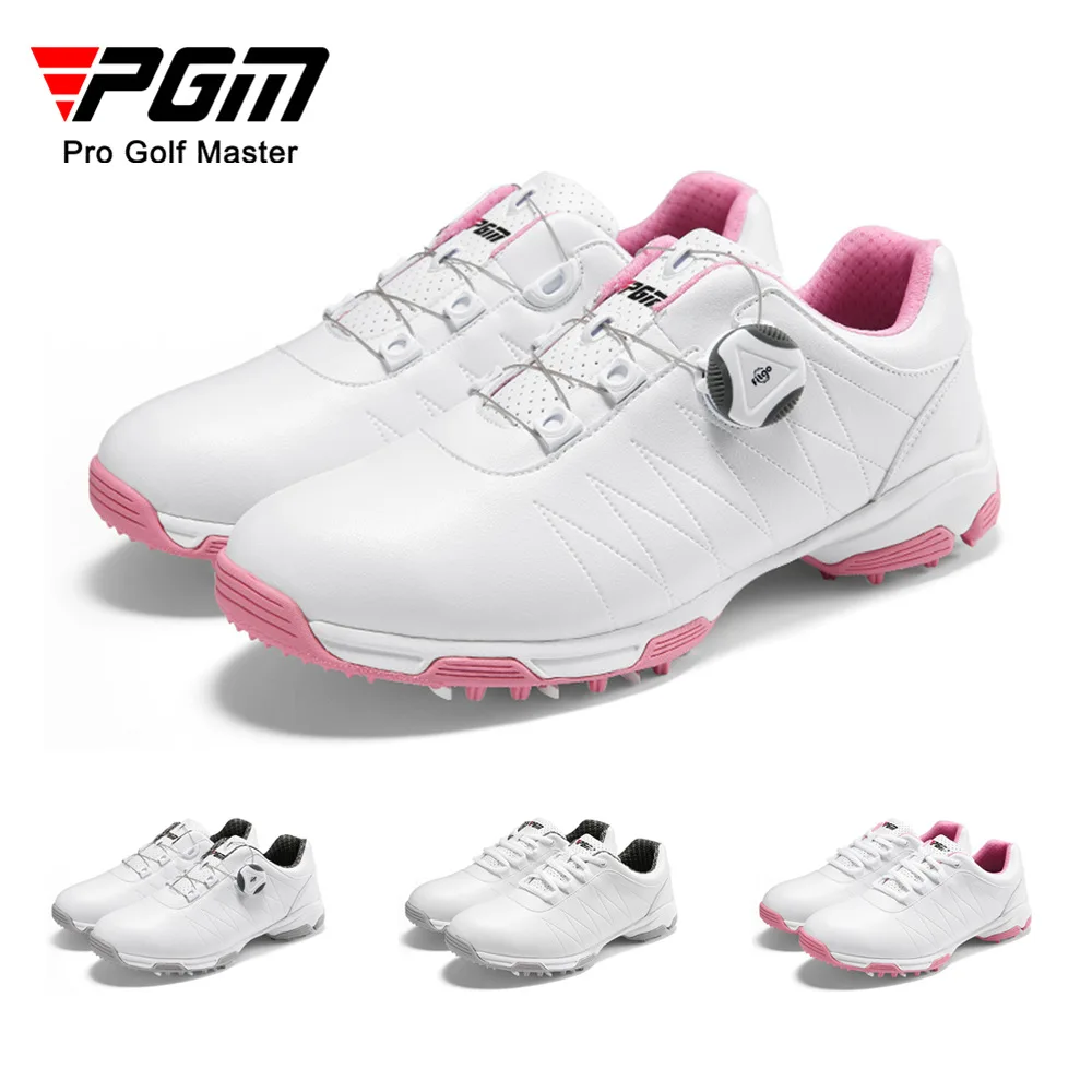 PGM Golf Shoes Women's Waterproof Sports Shoes Knob Buckle Laces Anti-Slip Sole Sports Women's Shoes