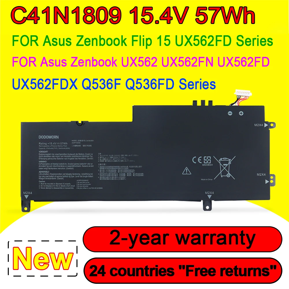 

C41N1809 0B200-03070000 Laptop Battery For ASUS Zenbook Flip 15 UX562FD,UX562 UX562FN UX562FD UX562FDX Q536F 15.4V 57Wh 3740mAh