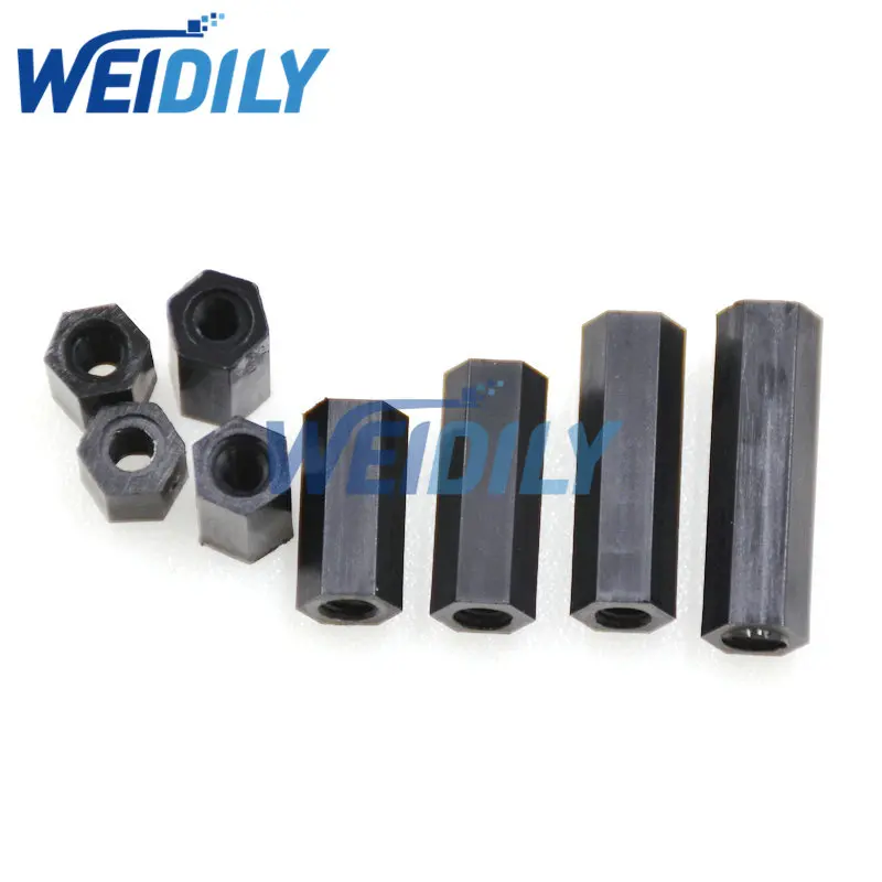 

WEIDILY черные нейлоновые шестигранные винты M3 50 шт.