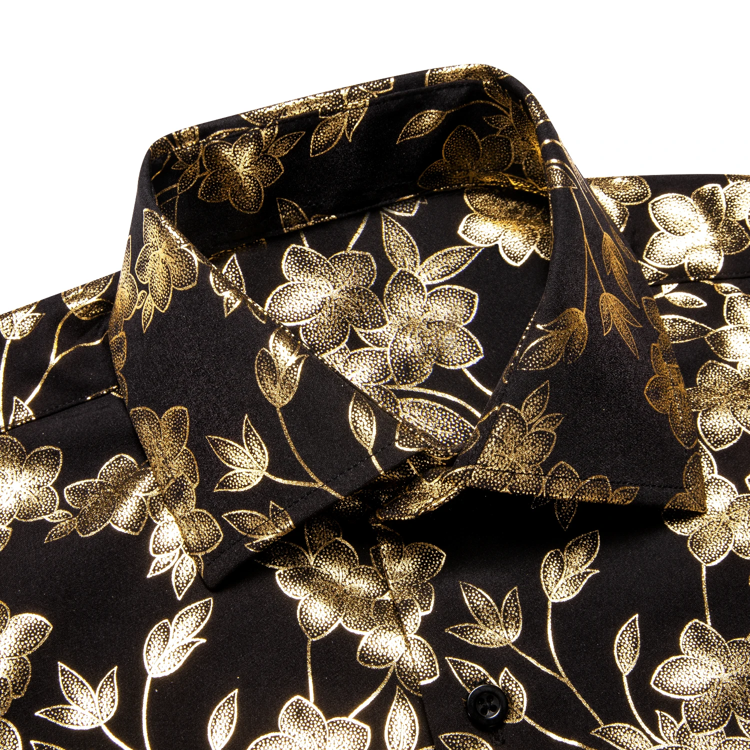 Hi-Tie Brand 20 Colors Designer Mens Shirts Long Sleeve Slim Fit Polyester Shirt For Men Breathable Outerwear Print Floral Gift