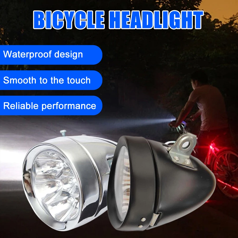 

Retro Bicycle Headlight LED White High Brightness Waterproof MTB Road Bike Front Light Cycling Accessories For Bike Night Riding