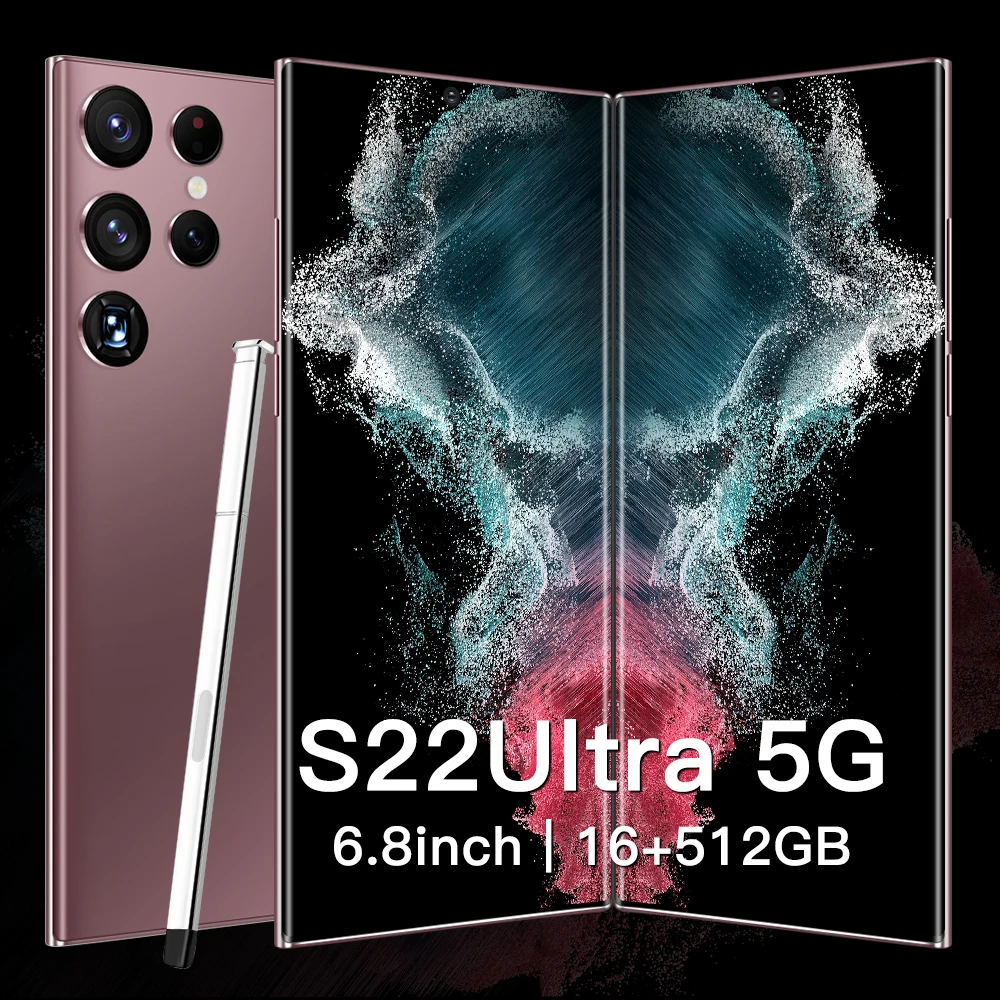 

5G S22Ultra Global Version Android12 Dual Card Smartphone 6.8 Inch 64MP HD 10 Core 6800mAh 16GB 512GB 4G Cellphone Mobile Phone