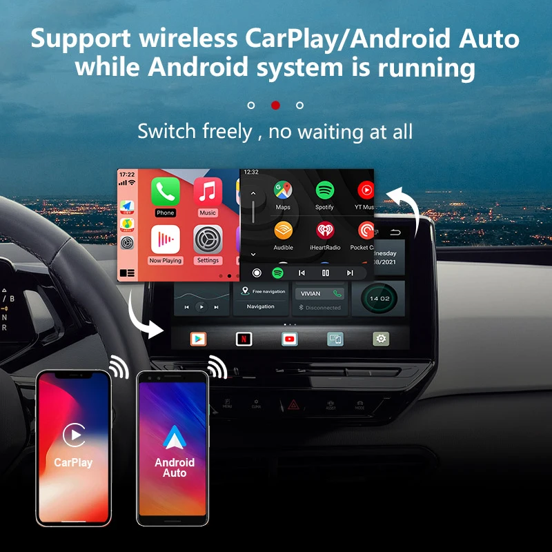 Carplay AI BOX 4 + 64G мини беспроводной Android автомобильный адаптер для автомобиля OEM экран