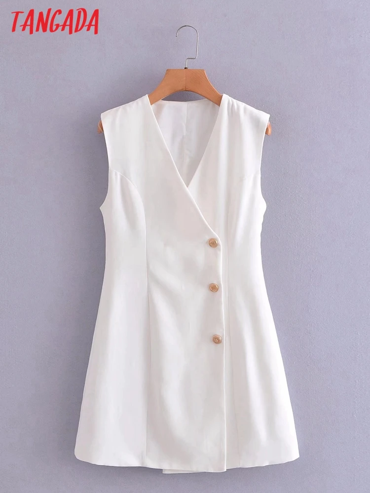 

Платье женское осеннее белое без рукавов, 3A37