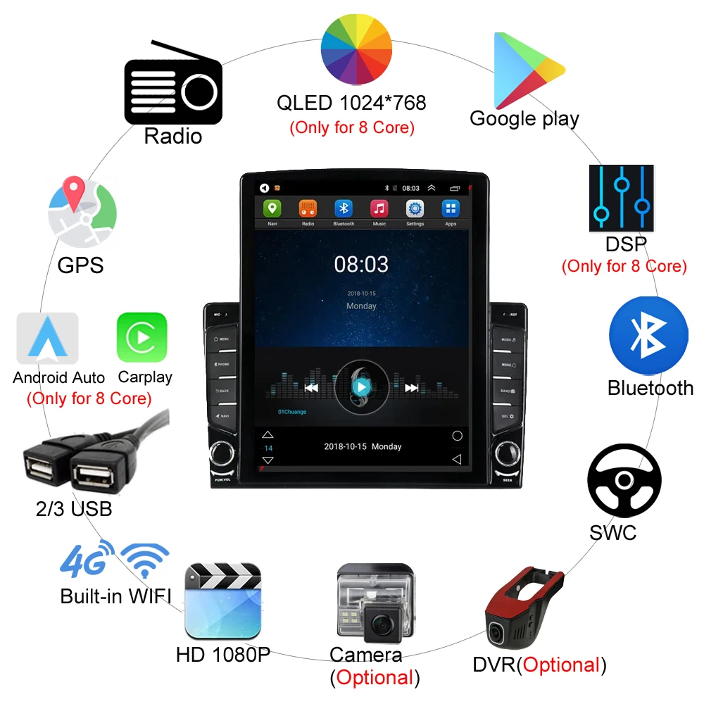 Runningnav для HONDA JAZZ FIT 2004 2005 2006 2007 1 Tesla Type Android автомобильный радиоприемник