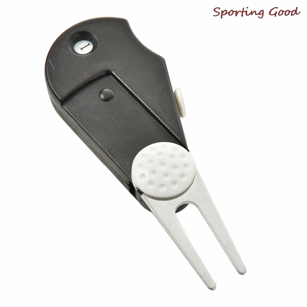 

5 In 1 Golf Multi-Function Portable Golf Repair Tool Pitch Brush Mark Green Divot Switchblade Tool