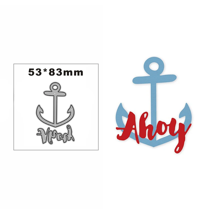 

New Ahoy Font Hook Metal Cutting Die Scrapbook Template Cutting Card Making Decorative Relief Photo Album Diy Crafts