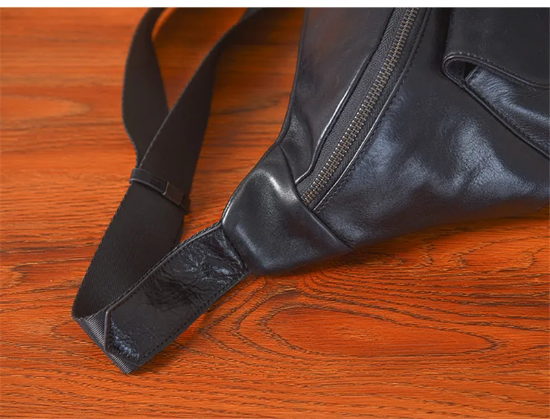 Luxury genuine leather men's multifunctional chest bag weekend outdoor daily natural first layer cowhide waist pack diagonal bag