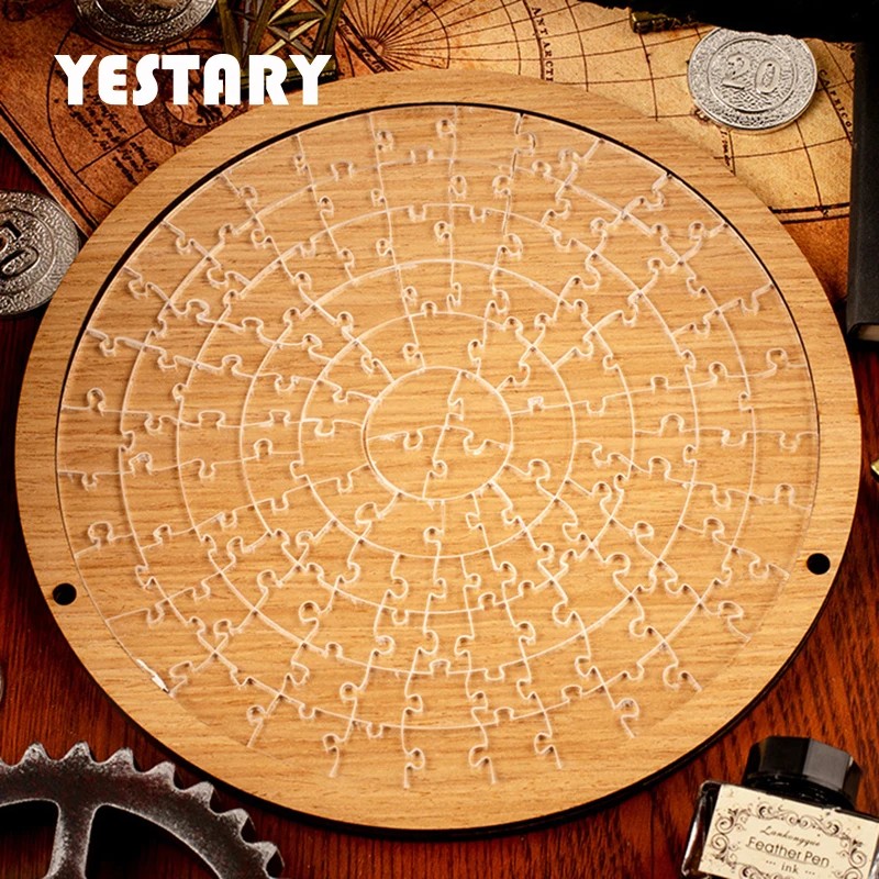 

YESTARY Round 3D Wooden Puzzle Toys Brain Tease Glass Jigsaw Puzzle Toys Board Games High Difficulty Puzzle Toys For Adults Gift