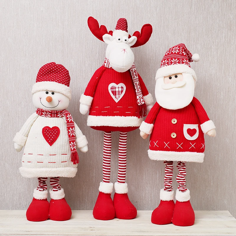 

Big Size Christmas Dolls Retractable Santa Claus Snowman Elk Toys Xmas Tree Decor Navidad Natal Christmas Gifts Ornaments 2023