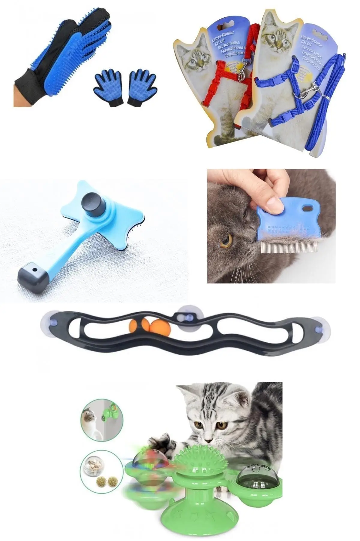 

Игрушки для домашних животных, кошек, Набор для игры и ухода за кошками, 6 шт.
