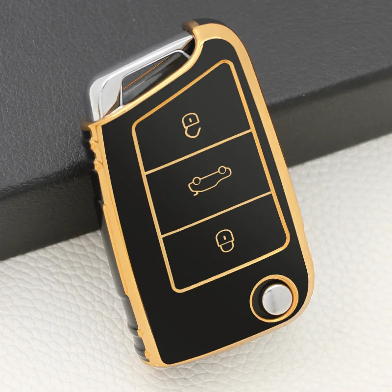 

For VW Volkswagen Golf 7 MK7 Tiguan MK2 For Seat Ateca Leon FR Ibiza Skoda Octavia 1Pcs TPU Car Remote Key Case Cover Shell