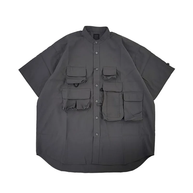

Original Pier39ss Japanese Cityboy Functional Casual Loose Multi Pocket Set Short Sleeve Shirt for Men New Arrival
