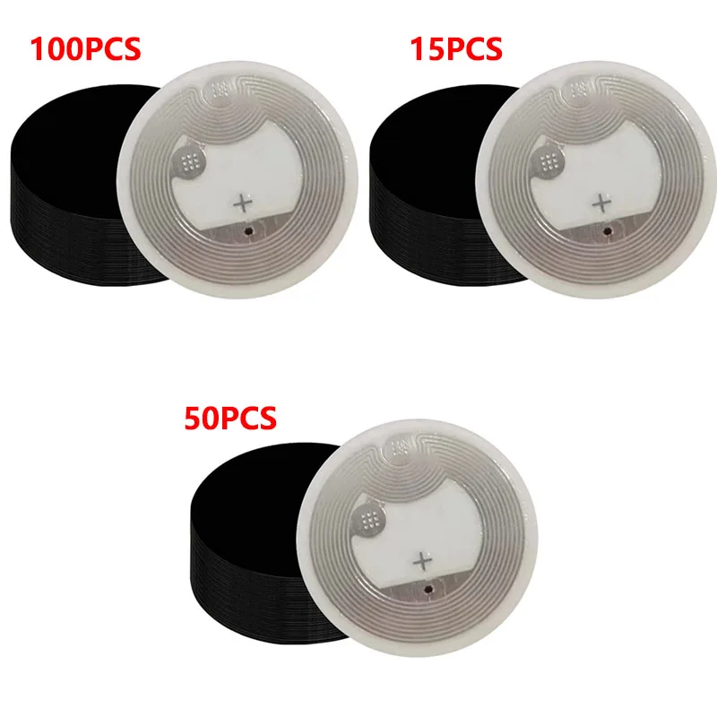 

NFC Tags NFC Stickers NFC Tag Stickers Rewritable N-Tag 215 Sticker,504 Bytes Memory,Black NFC Tags