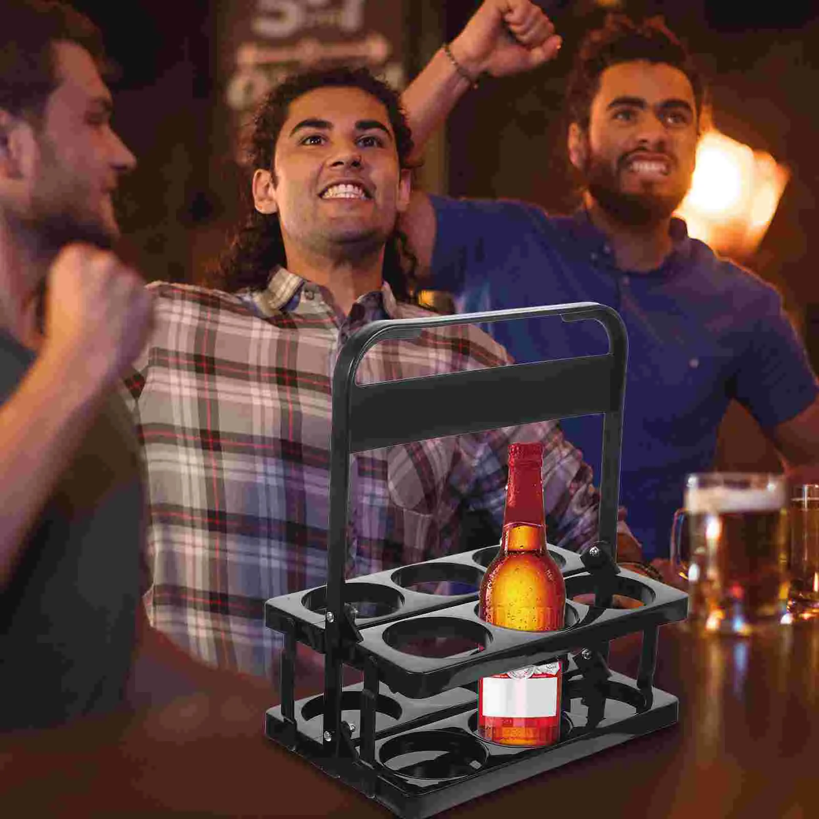 

Outdoor Beer Bottle Rack Portable 6-slot Bottle Holder Collapsible Beer Holder