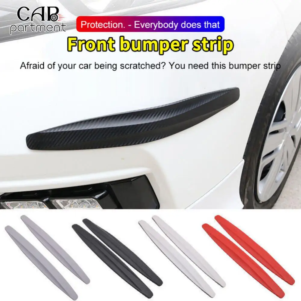 

High Elasticity Bumper Cover Auto Front And Rear Corner Bumper Strips Universal Carbon Fiber Guard Lip Strip Sticker 2 Pcs