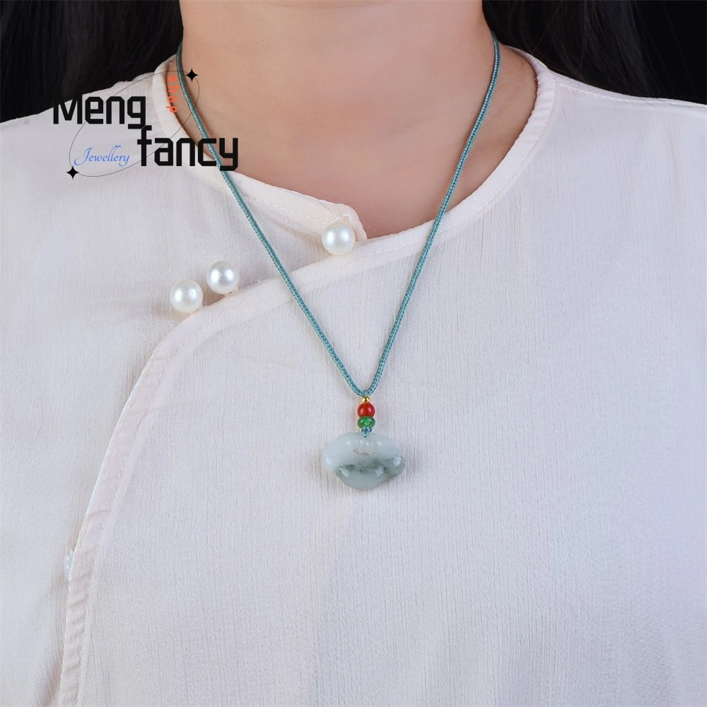 Высококачественное натуральное ожерелье Tianshan Cui Ruyi с замком для мужчин и женщин