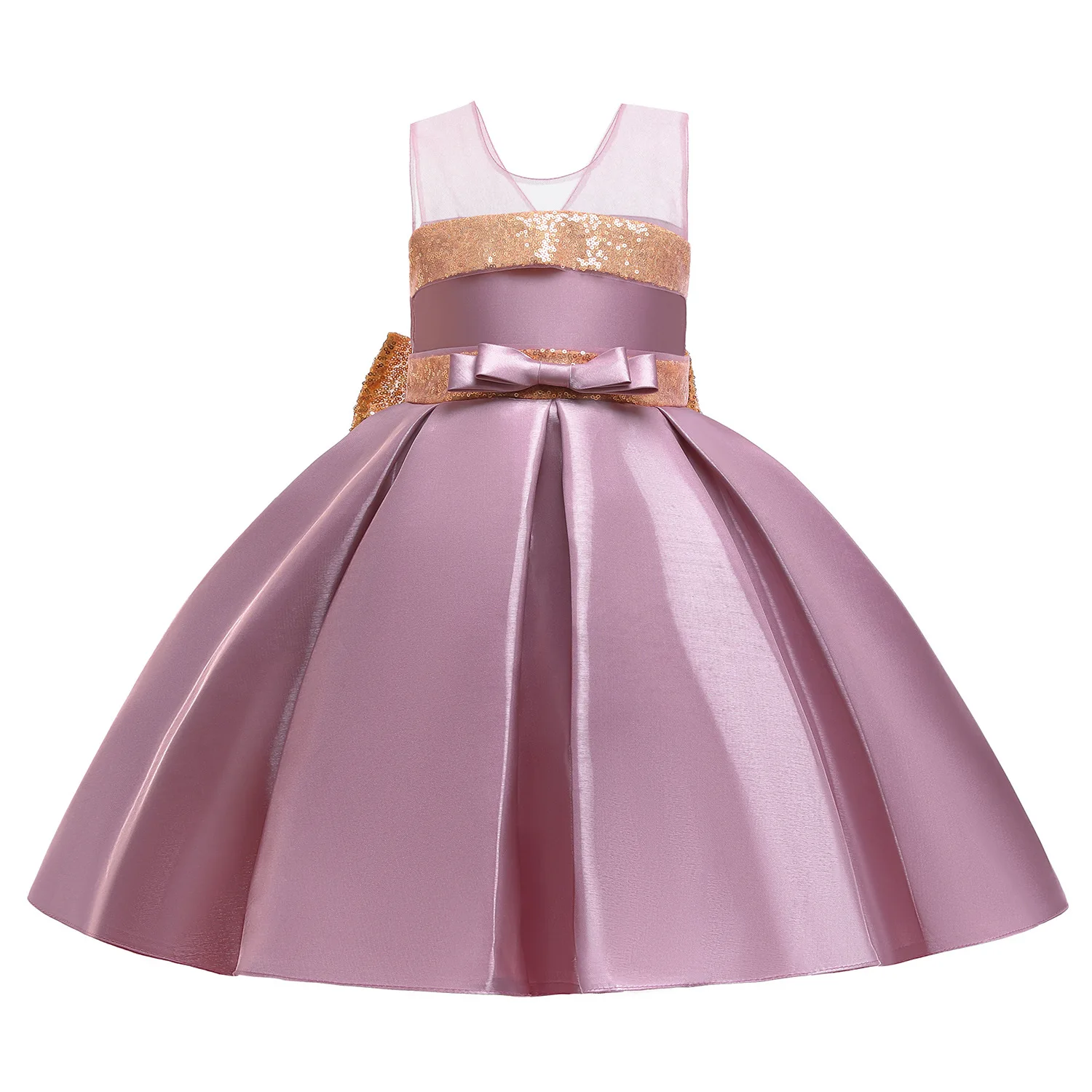

Children Clothes Baby Girls Sequin Big Bow Sleeveless Princess Dress Birthday Party Prom Wedding Costume