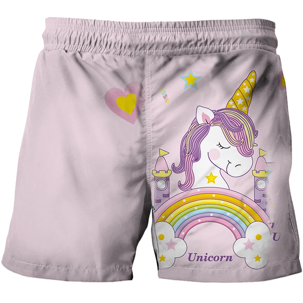

Legendary creatures of q version unicorn 3D print shorts 2022 newest come into season boy/girl cute shorts fit 4-14y kid