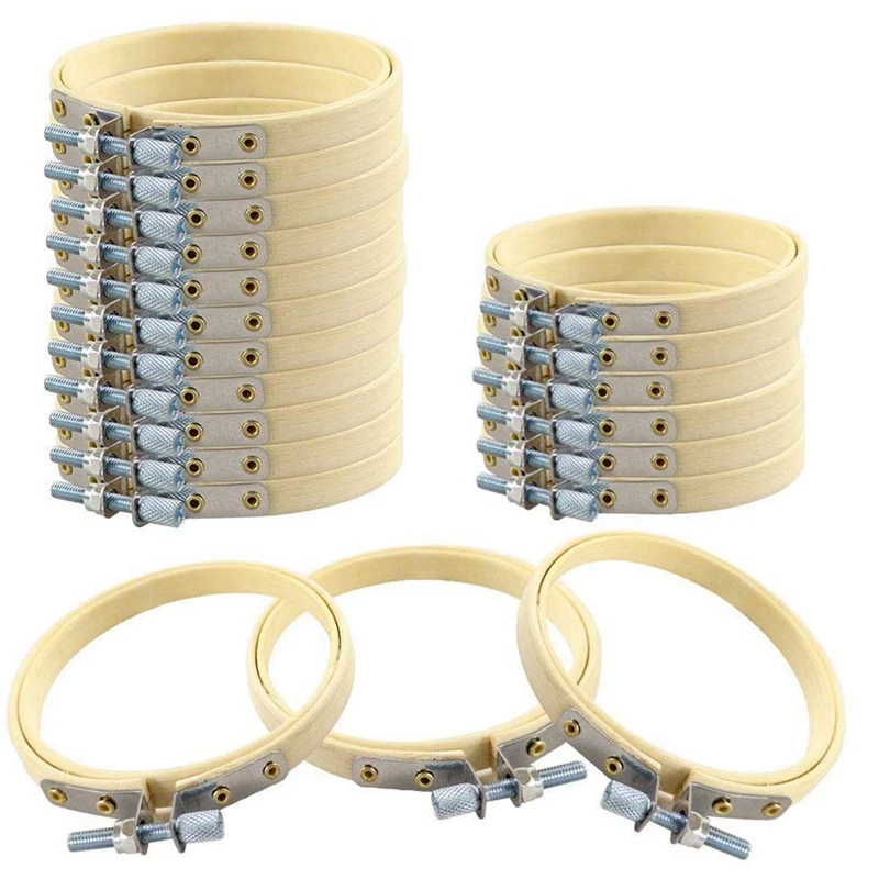 

Bamboo Embroidery Hoops 4 Inch, Round Wooden Circle Cross Stitch Hoop Ring for Art Craft Handy Sewing and Christmas Decoration