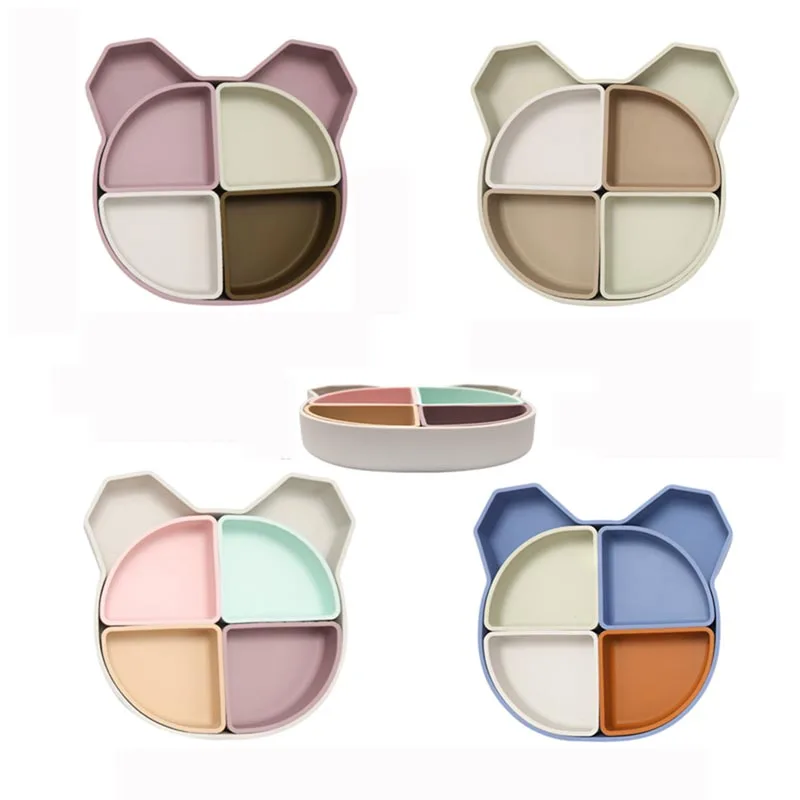 

1PCS Feeding Plate Tableware Baby Silicone BPA Free Food Grade Silicone Suction Toddle Training Food Feeding Bowl for Kids